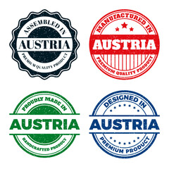 Austrian Premium Product Stamps. Assembled. Manufactured. Designed & Made