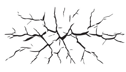Fototapeta premium Vector grunge cracked texture. Black cracks isolated on white background. Abstract Black cracked texture . 