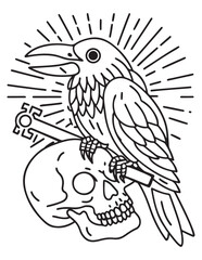 halloween coloring page, line art, halloween illustration