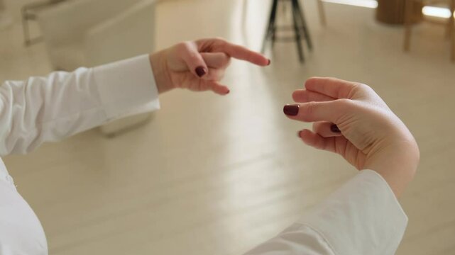 Close-up of hands in neuro gymnastics training brain exercise for a mind on the path to success and mental growth.