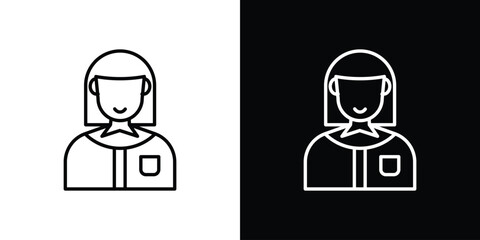 Student Girl icon. Simple element illustration. outline and flat symbol design