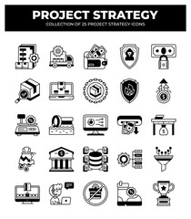 Project Strategy Icons: A Collection of 25 Essential Icons for Business Planning