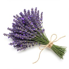 Lavender bouquet isolated on white background for aromatherapy, decoration.