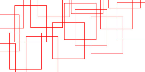 Abstract colorful geometric pattern square and random lines. Paper cut style with black lines. Luxury concept. White abstract background luxury with line red 3d paper cut style. 