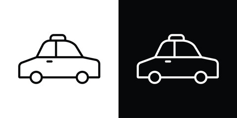 Taxi icon. Simple element illustration. outline and flat symbol design