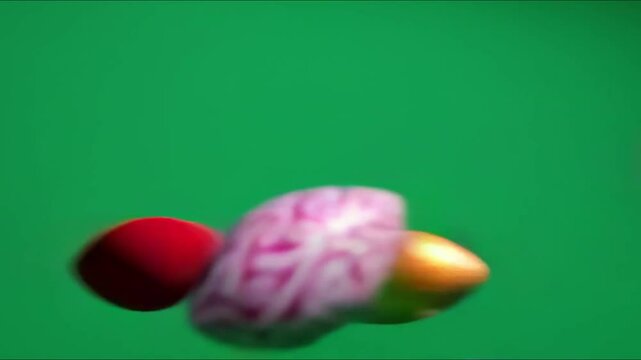 Easter Eggs Transitions on Green Screen, generative AI