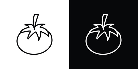 Tomato icon. Simple element illustration. outline and flat symbol design