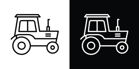 Tractor icon. Simple element illustration. outline and flat symbol design