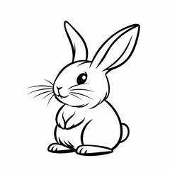 Obraz premium Bunny rabbit cartoon with large eyes and ears