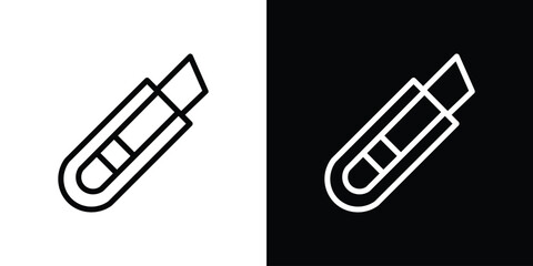 Utility knife icon. Simple element illustration. outline and flat symbol design