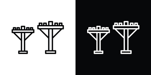 Utility pole icon. Simple element illustration. outline and flat symbol design