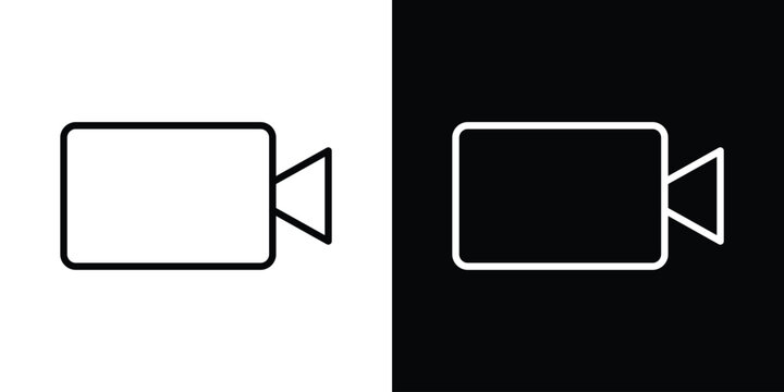 Video call icon. Simple element illustration. outline and flat symbol design