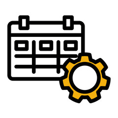 Schedule Planner Icon - Color Lineal Style for Date Organization.