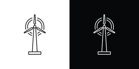 Wind turbine icon. Simple element illustration. outline and flat symbol design