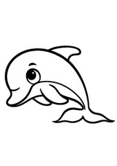 Cute dolphin coloring page 