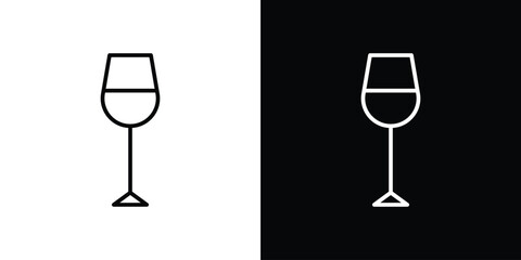 Wine glass icon. Simple element illustration. outline and flat symbol design