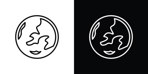 World icon. Simple element illustration. outline and flat symbol design