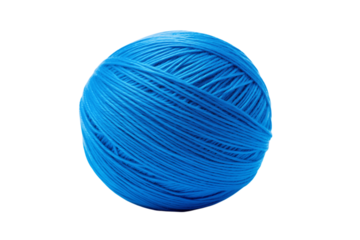 Vibrant Blue Yarn Ball: Perfect for Craft Projects and Textile Designs isolated on transparent background png