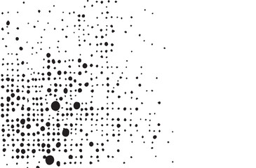 Grunge ink splash dots grained texture on white background. Ink splashes seamless pattern. Black and white spray texture.
