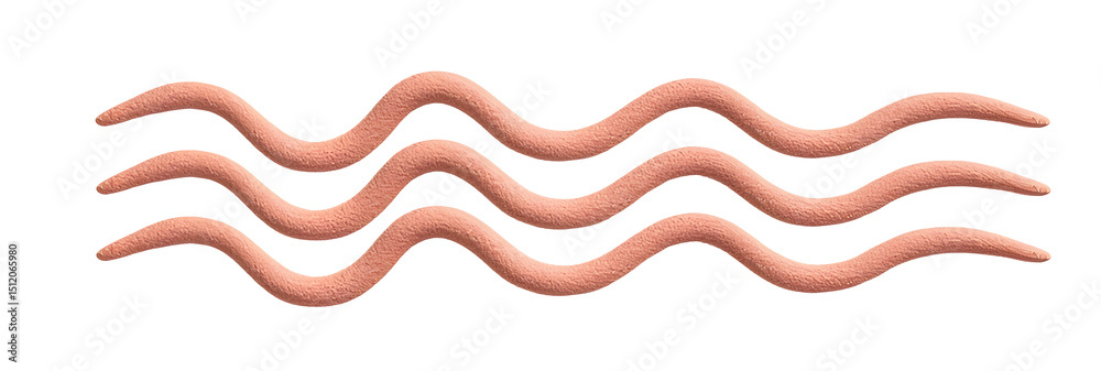 Poster wavy lines abstract design with soft texture and peach color on transparency background
