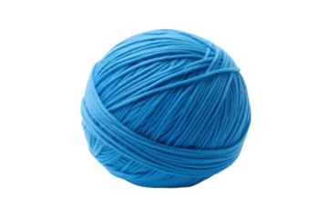 Vibrant Blue Yarn Ball: Perfect for Crafts & Textures isolated on transparent background png