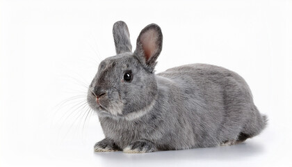 Obraz premium grey rabbit on a white background