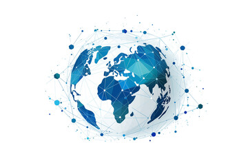 Global Connectivity: Abstract World Map Design isolated on transparent background png