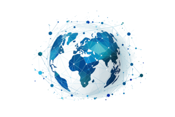 Global Connectivity: Abstract World Map Design isolated on transparent background png