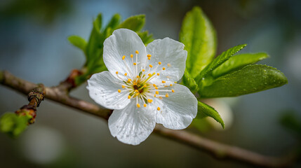 Obraz premium Blossoming Tree Flower Captured with Incredible Sharpness