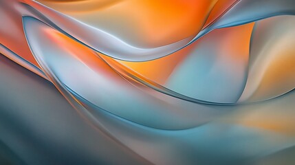 Naklejka premium A mesmerizing abstract design featuring dynamic flowing wavy lines in shades of blue and orange
