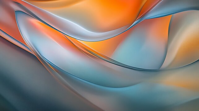 A mesmerizing abstract design featuring dynamic flowing wavy lines in shades of blue and orange