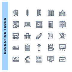 25 Education Lineal icon pack. vector illustration.