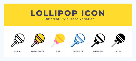 Lollipop pack of icons. vector illustration.
