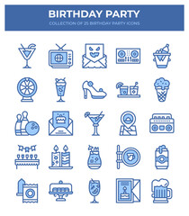 Birthday Party Icons. 25 Festive Celebration Graphics