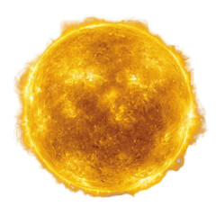 A vibrant, round, golden sun