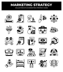 Collection of 25 Marketing Strategy Icons: Boost Your Business Growth