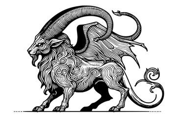 vector illustration of a chimera
