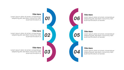 Business infographic for presentation design, steps, colorful, icons