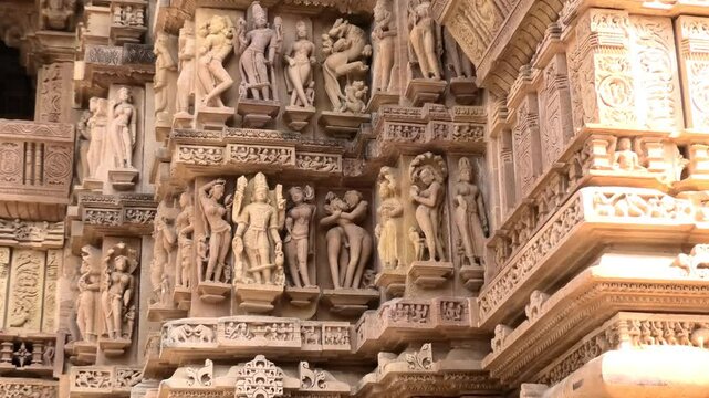One of the temples rich in carvings at Khajuraho, Madhya Pradesh, India | UNESCO World Heritage Site