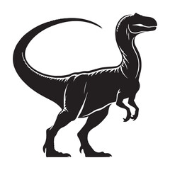 Dynamic Allosaurus silhouette roaring wild – Allosaurus illustration – Minimalist Allosaurus vector – Dinosaur silhouette

