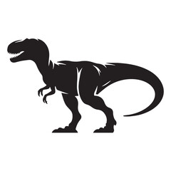 Fierce Allosaurus silhouette stalking prey – Allosaurus illustration – Minimalist Allosaurus vector – Dinosaur silhouette

