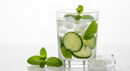 Cucumber Mint Infused Water Still Life