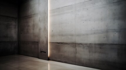 Obraz premium Modern Concrete Architecture Minimalist Interior Design with Subtle Lighting