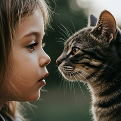 Child and Cat A Moment of Connection