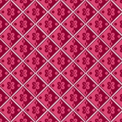 American ethnic tribal fabric pattern features a black and white floral design set against an ethnic contrasting grid background. The combination of traditional tribal elements with a modern ethnic 