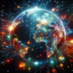 Obraz premium Global Connectivity and the Future of Digital Networks