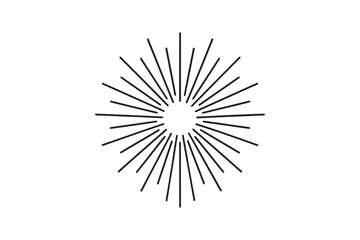 Obraz premium Sunburst lines silhouette vector art illustration on white background