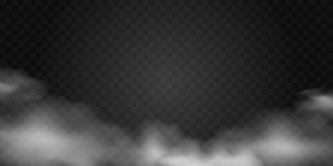 horizontal template with transparent clouds or fog, smoke background