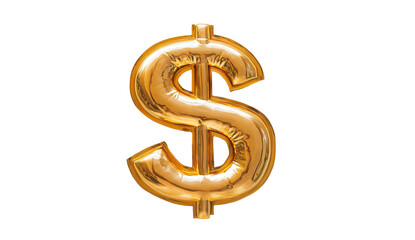 Gold Dollar Symbol Balloon Isolated PNG
