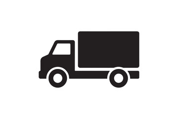 Truck silhouette vector art illustration on white background